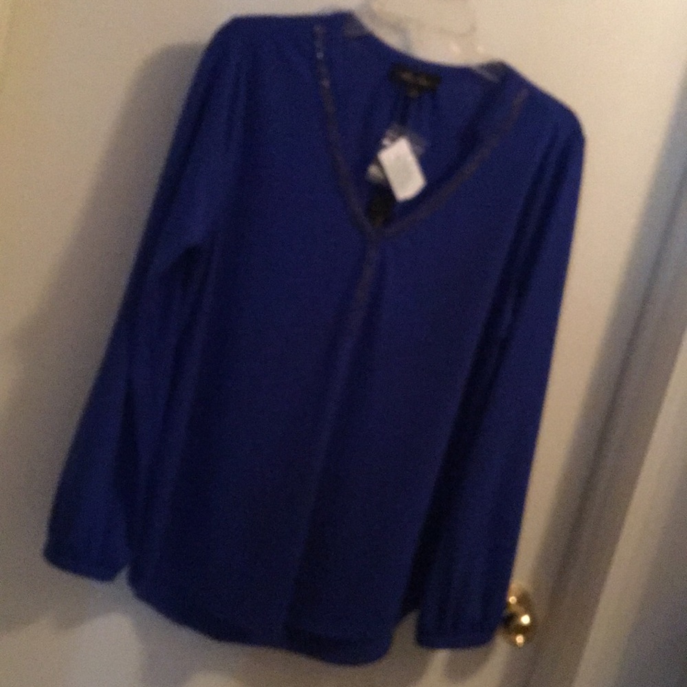 NWT Royal blue beaded blouse